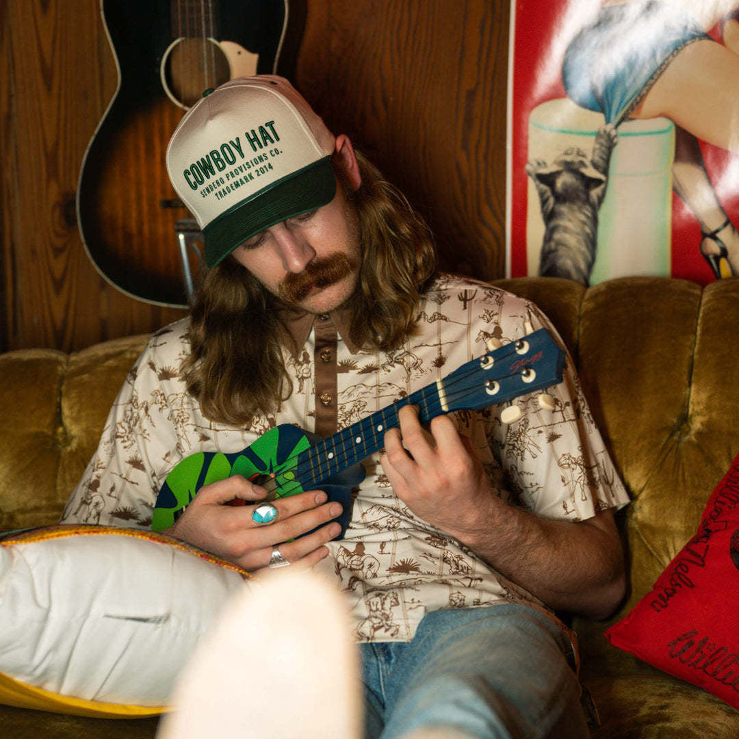 Sendero Cowboy Hat (Unisex) | Cream/Green