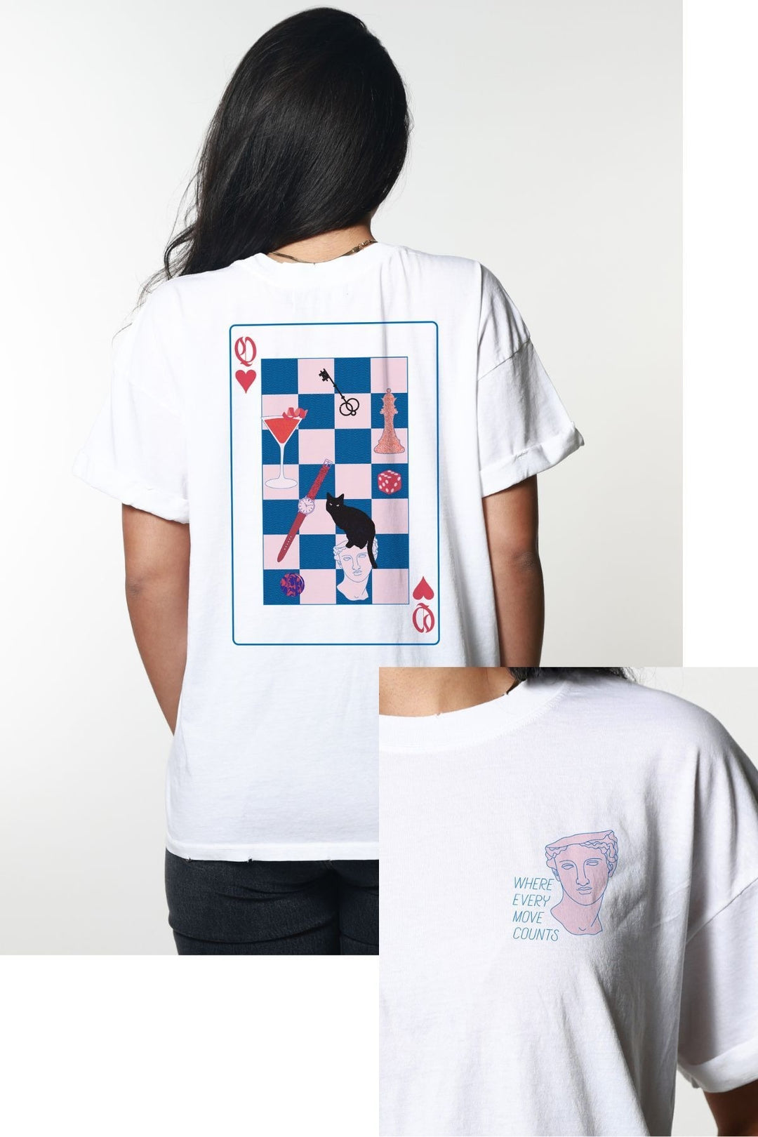 Girl Dangerous Queen Playing Card Boyfriend Tee (Women&