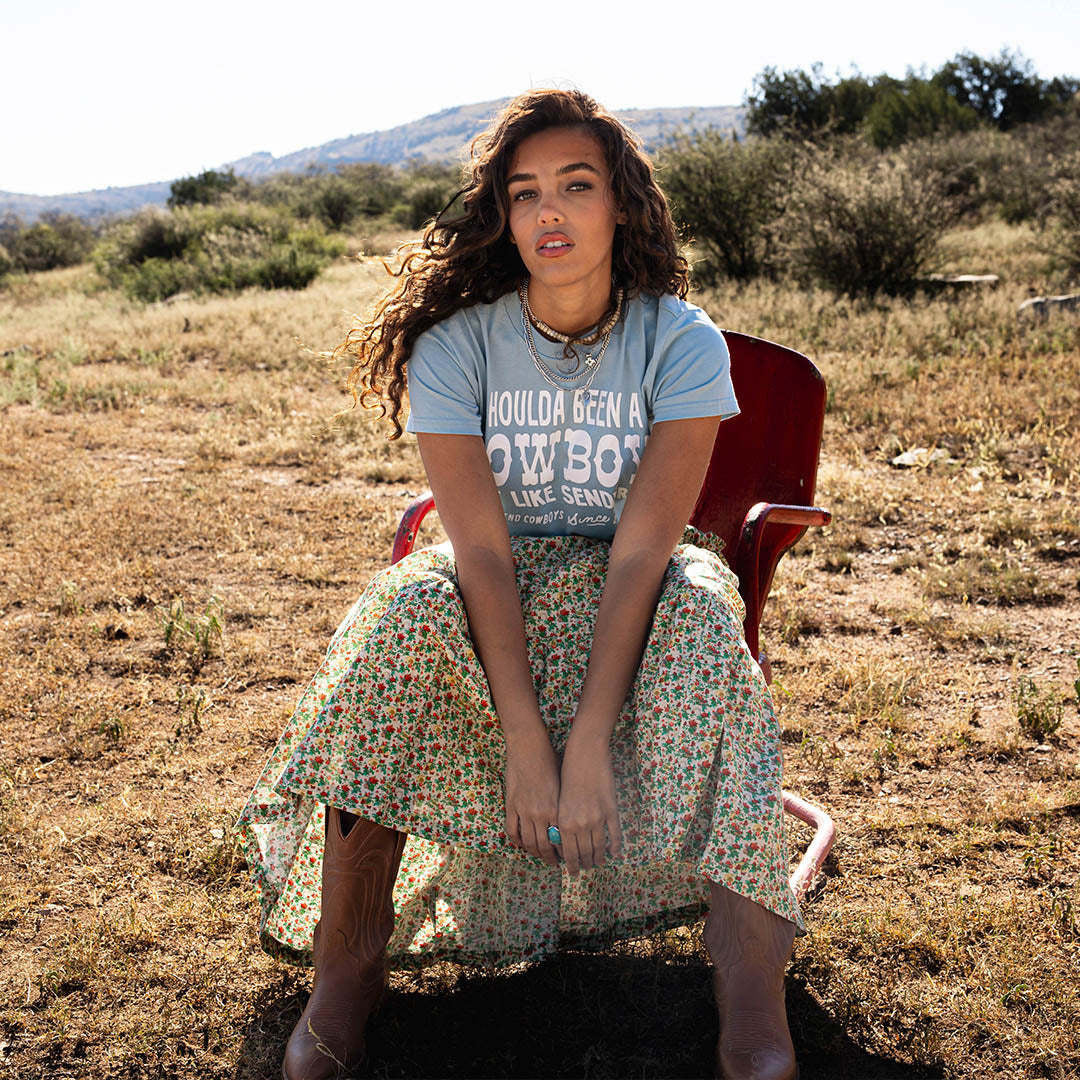 Sendero Shoulda Been A Cowboy Crop Tee (Women&