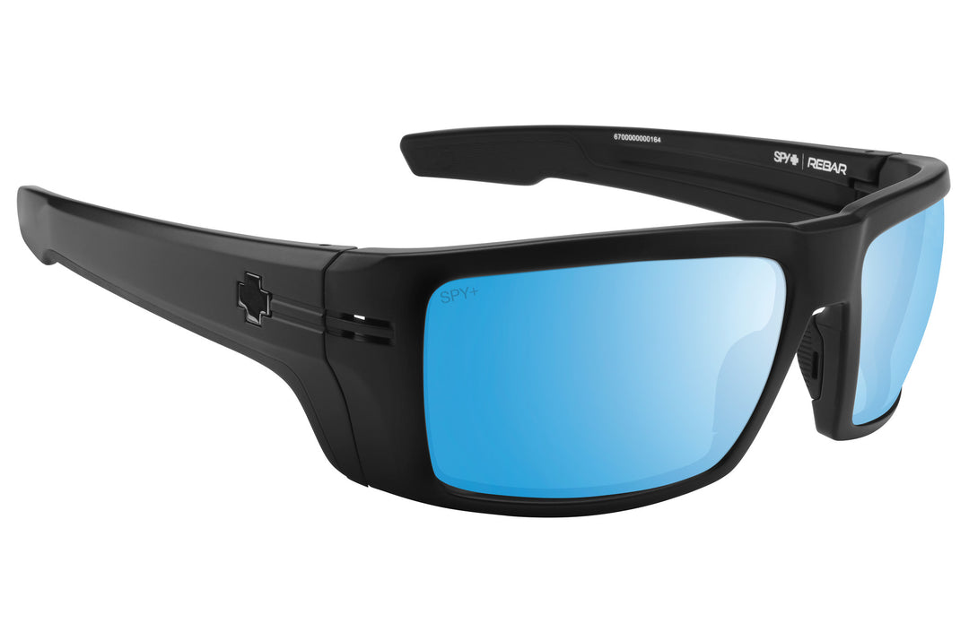 Spy Rebar ANSI Matte Black | Happy Boost Polar Ice Blue Mirror