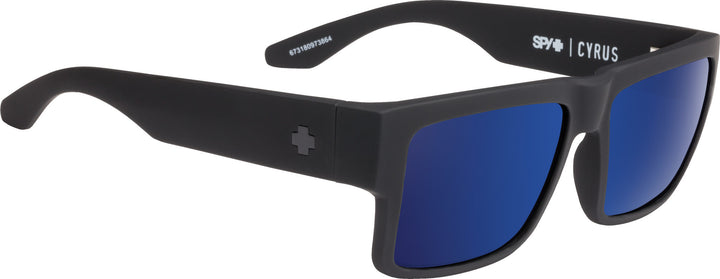 Spy Cyrus Soft Matte Black | Happy Bronze w/ Blue Spectra Mirror