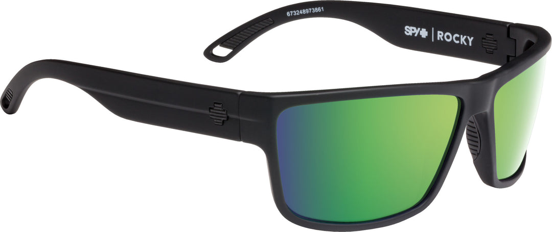 Spy Rocky Soft Matte Black | Happy Bronze Polar w/ Green Spectra Mirror