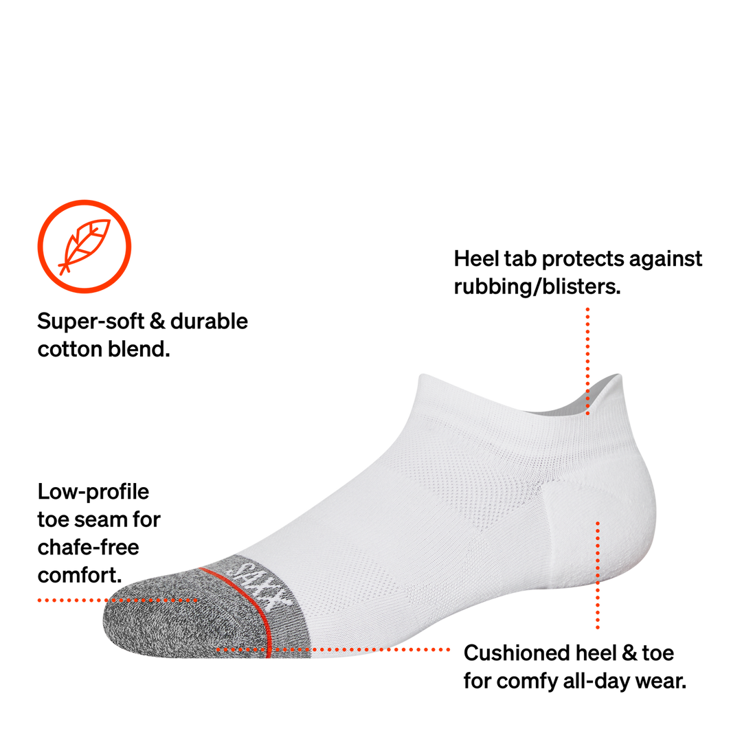 Saxx Whole Package Ankle | White/Grey Heather