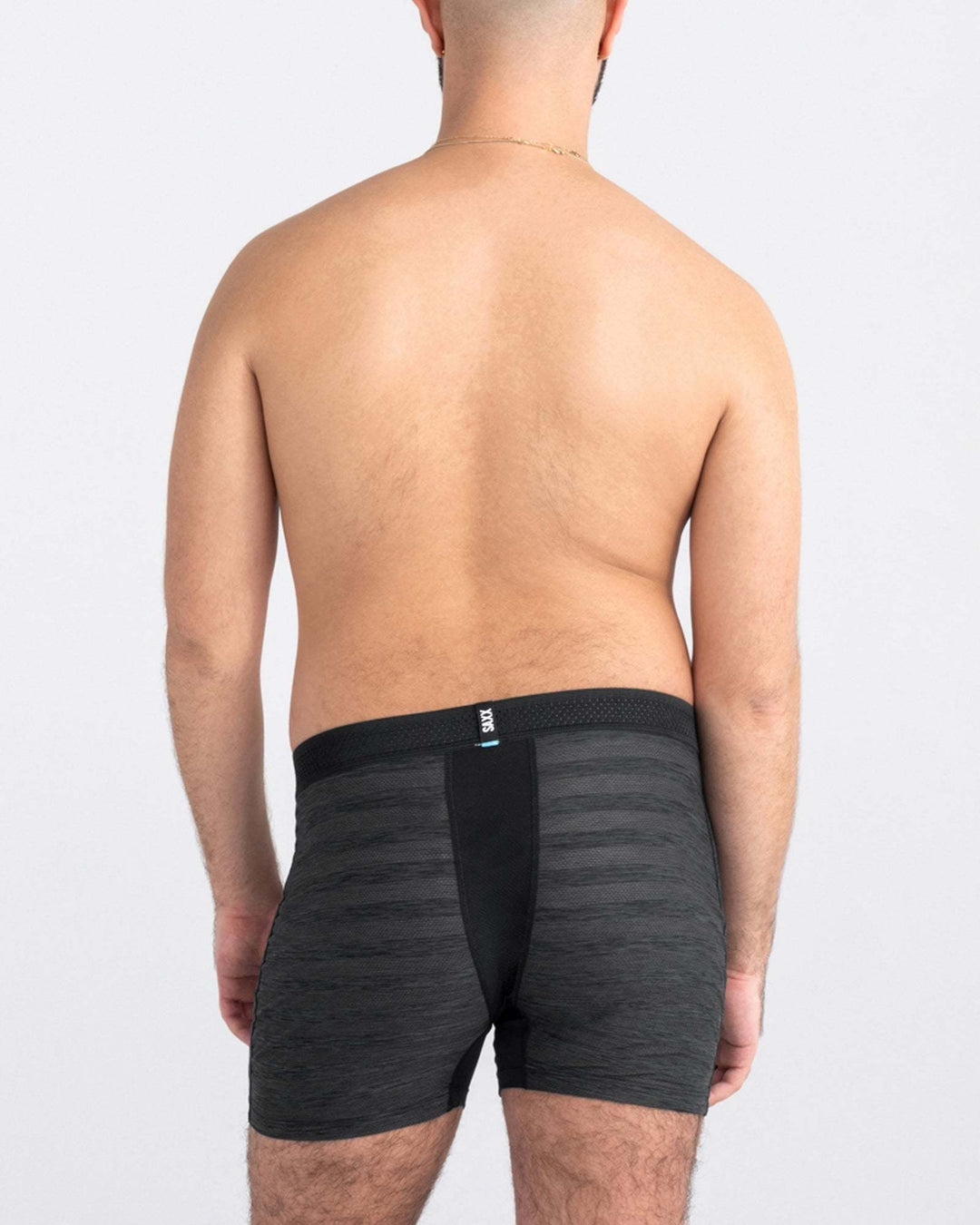 Saxx Droptemp Cooling Mesh Boxer Brief Fly | Black Heather