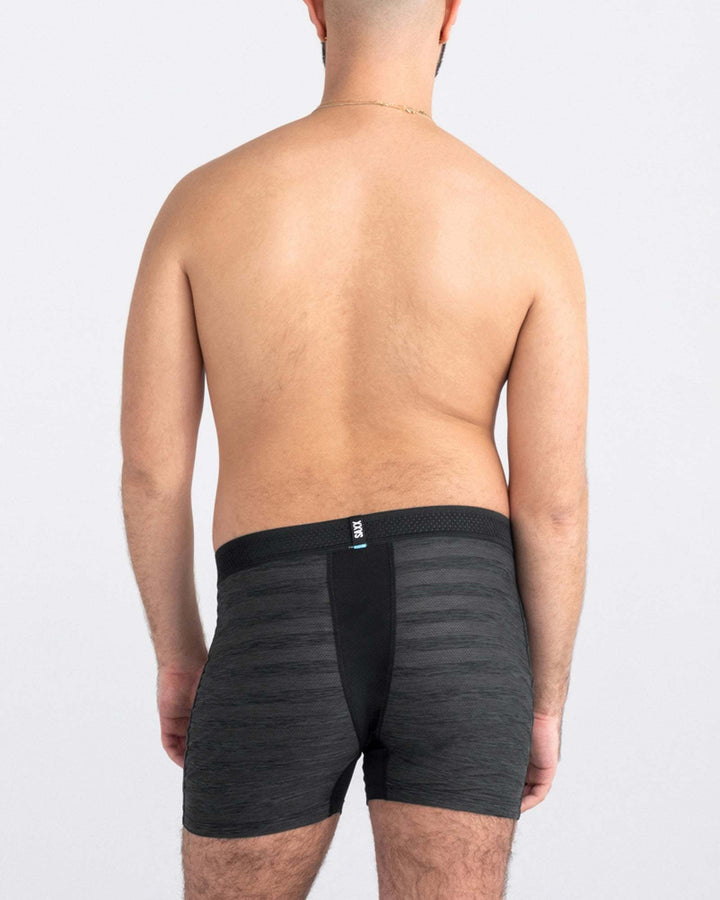 Saxx Droptemp Cooling Mesh Boxer Brief Fly | Black Heather