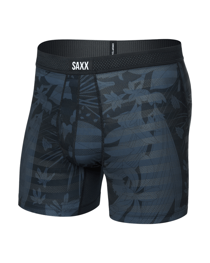 Saxx Droptemp Cooling Mesh Boxer Brief Fly | Jungle Noir-Black