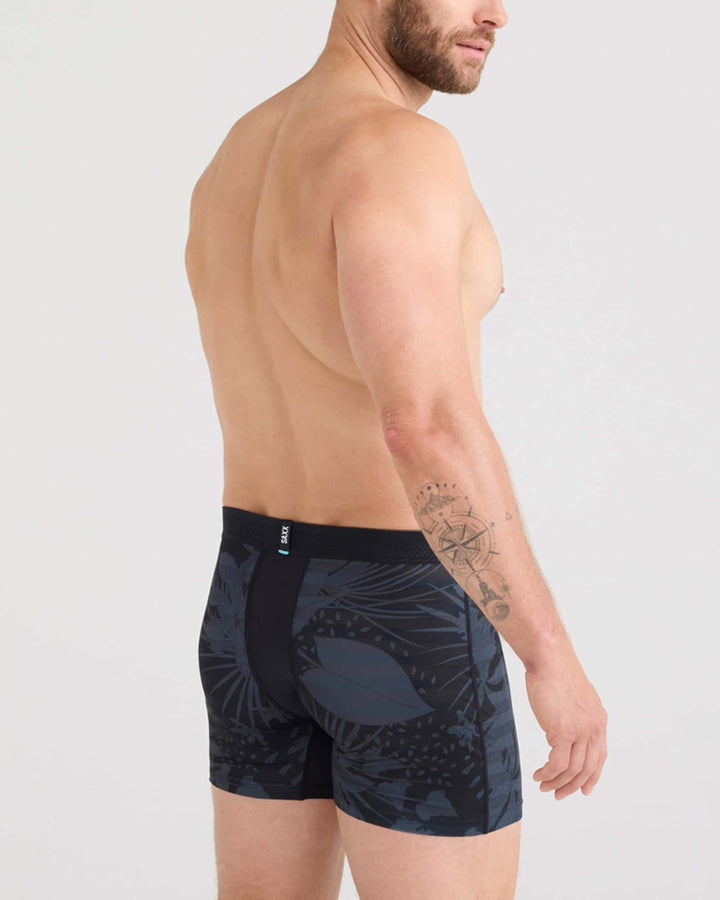 Saxx Droptemp Cooling Mesh Boxer Brief Fly | Jungle Noir-Black