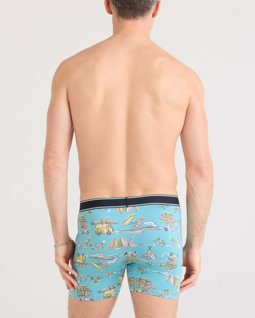 Saxx Daytripper Comfort Stretch Boxer Brief Fly | Beach Or Bust-Reef Blue