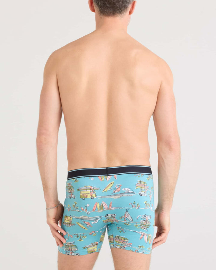 Saxx Daytripper Comfort Stretch Boxer Brief Fly | Beach Or Bust-Reef Blue