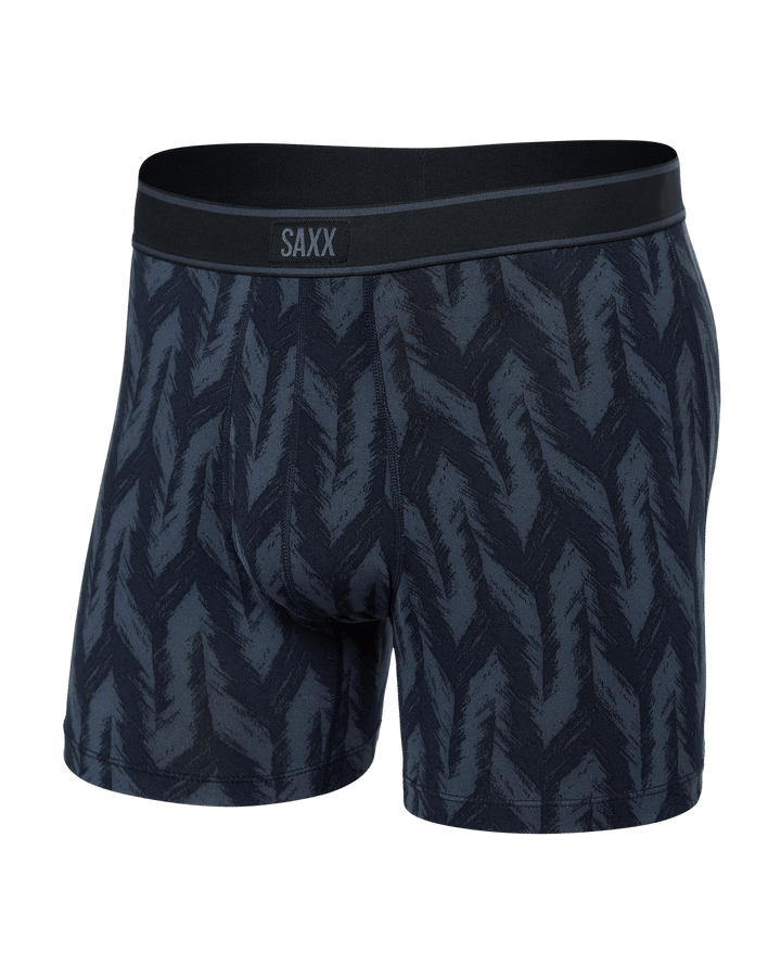 Saxx Daytripper Comfort Stretch Boxer Brief Fly | Ikat Chevron-Deep Navy