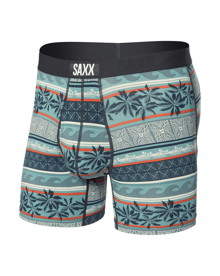 Saxx Ultra Super Soft Boxer Brief Fly | Beach Shack Stripe-Teal