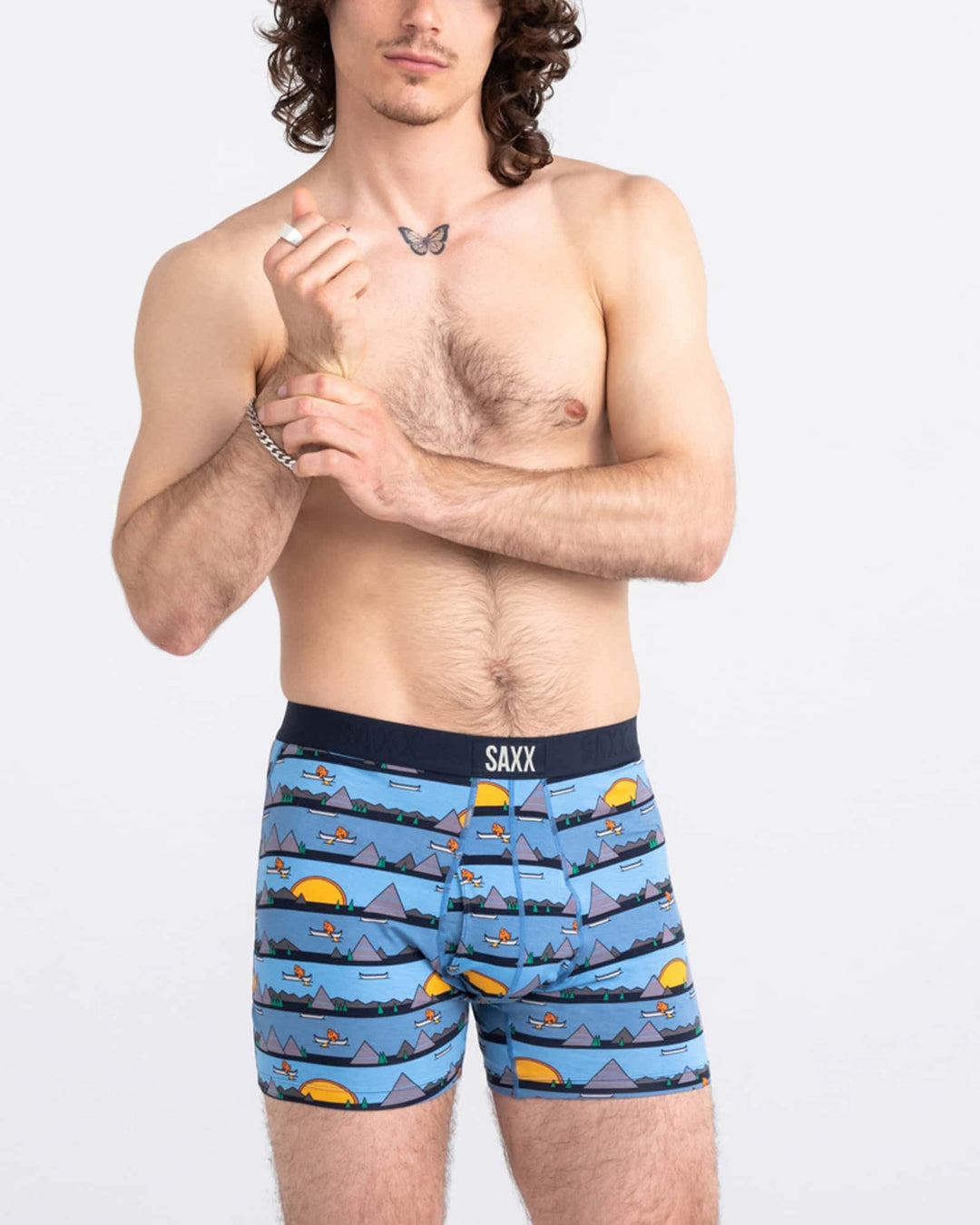 Saxx Ultra Super Soft Boxer Brief Fly | Lazy River- Blue
