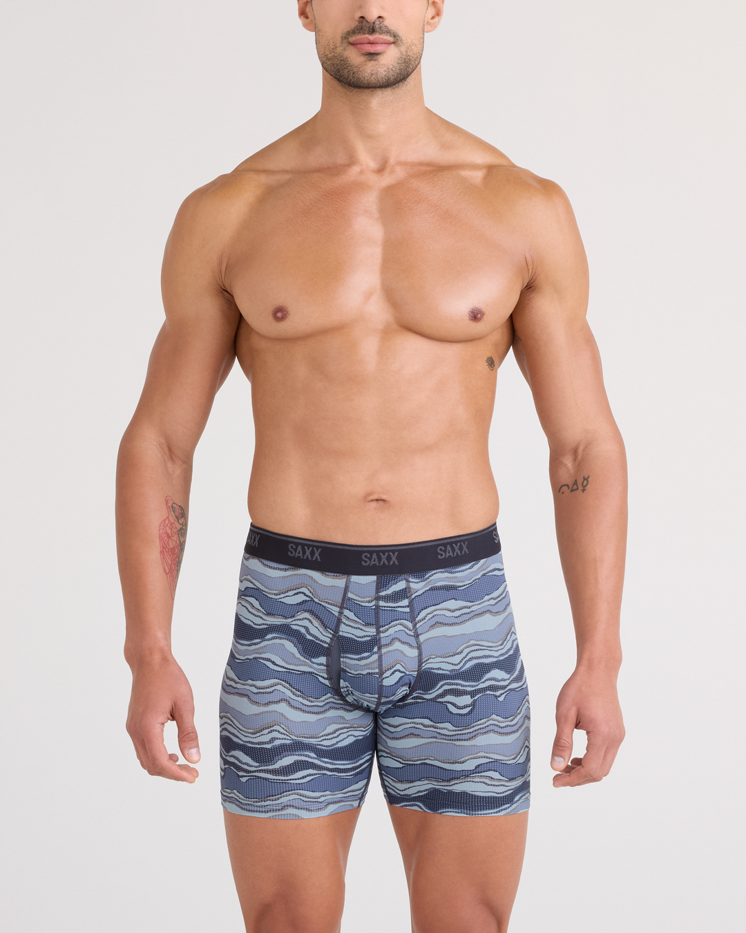 Saxx Quest Quick-Dry Mesh Boxer Brief Fly | Lazy River-Multi