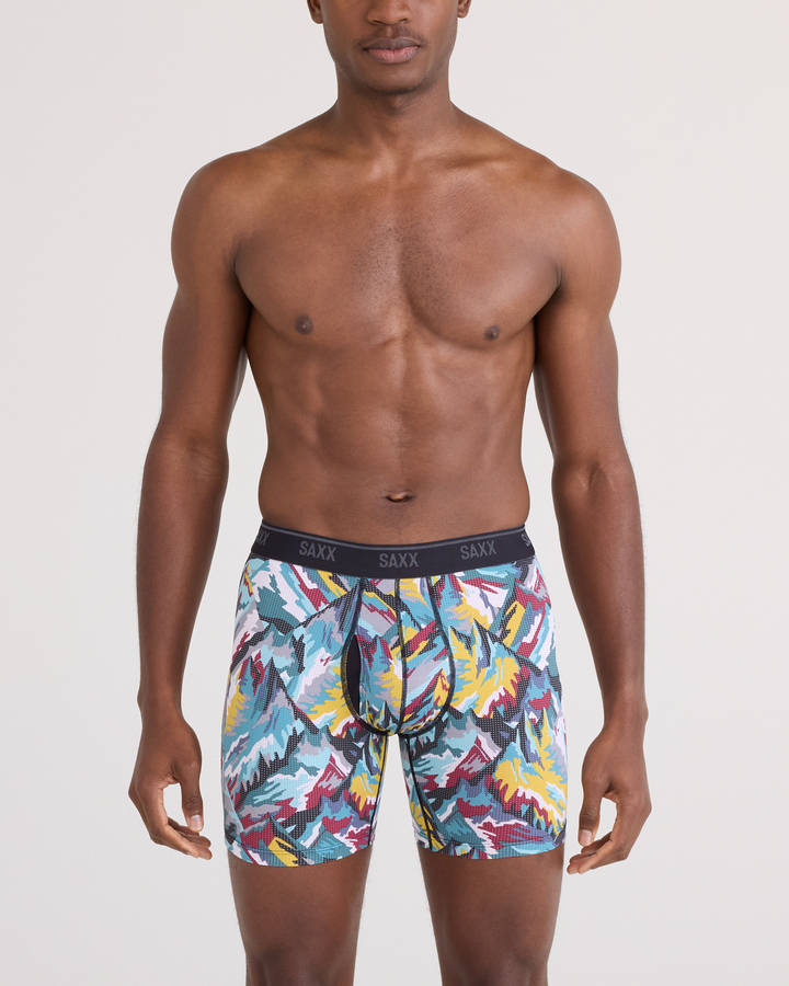 Saxx Quest Quick-Dry Mesh Boxer Brief Fly | Prism Peaks-Multi
