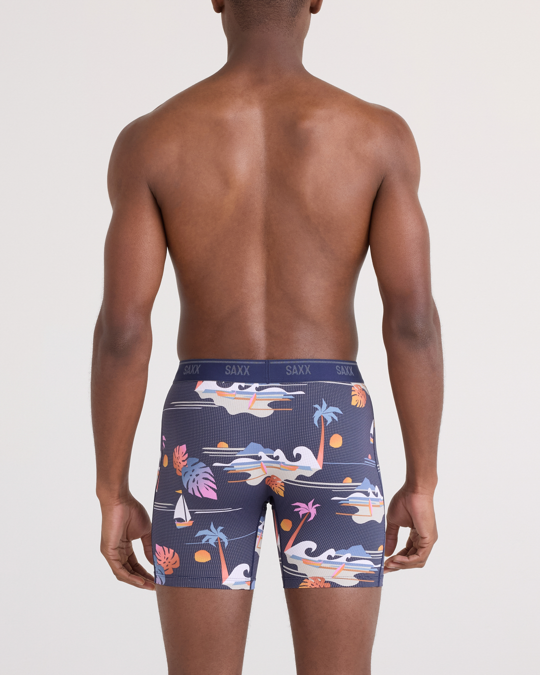 Saxx Quest Quick-Dry Mesh Boxer Brief Fly | Sunny Adventure-Maritime