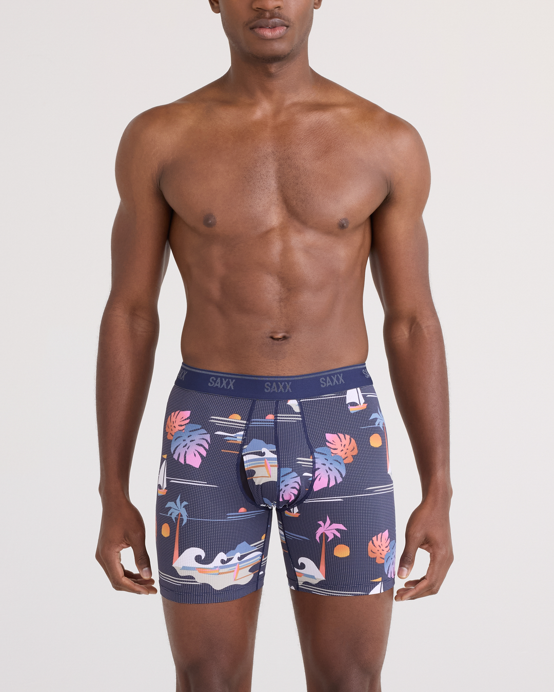 Saxx Quest Quick-Dry Mesh Boxer Brief Fly | Sunny Adventure-Maritime