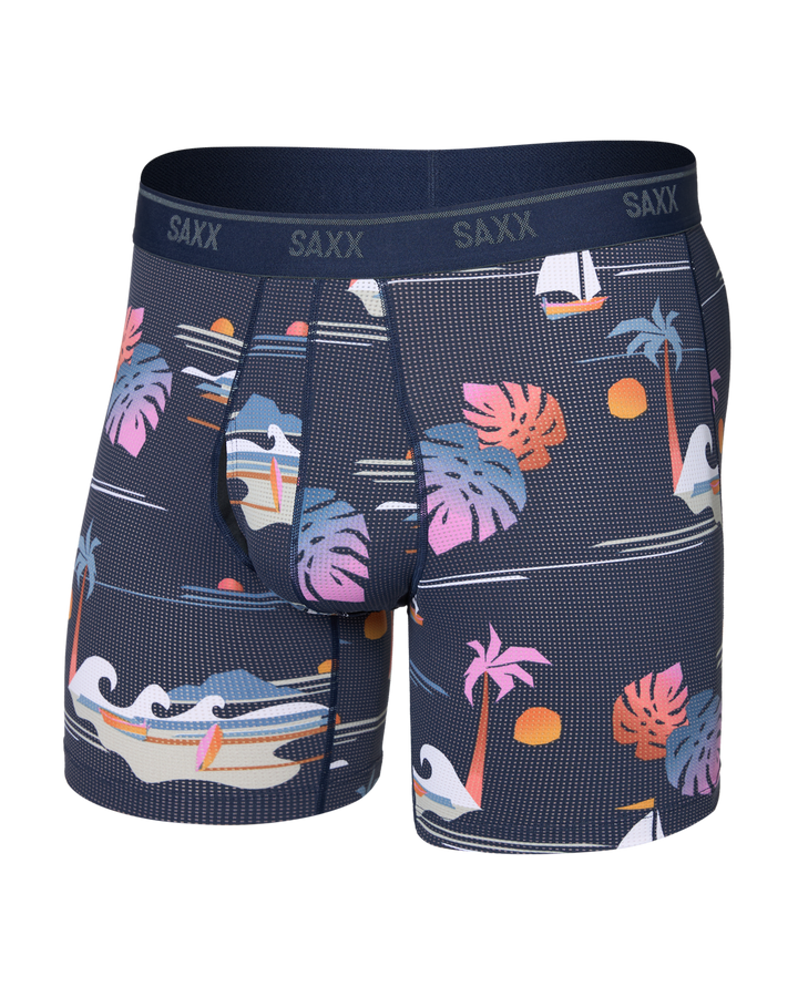 Saxx Quest Quick-Dry Mesh Boxer Brief Fly | Sunny Adventure-Maritime