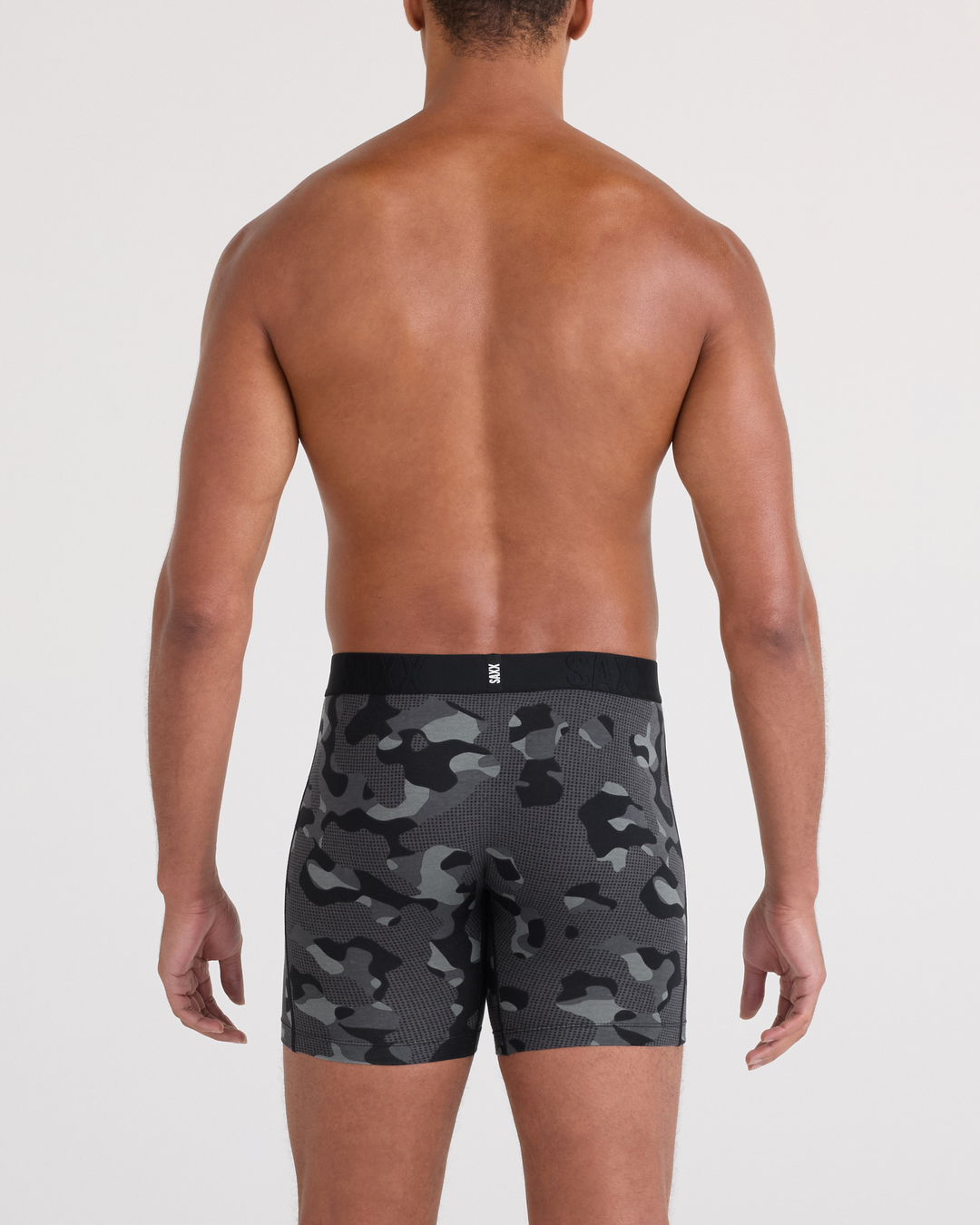Saxx Droptemp Cooling Cotton Boxer Brief Fly | Pebble Camo-Graphite