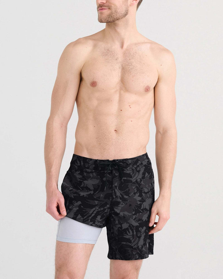 SAXX Betawave 2N1 Boardie 17" (Mens) | Batik Camo-Dark Graphite