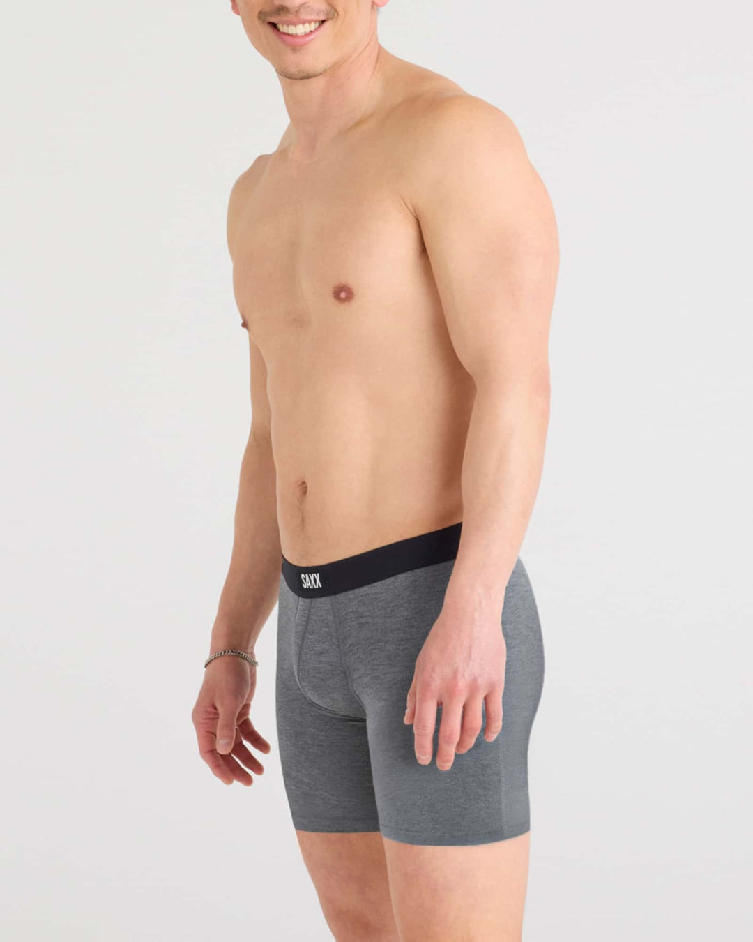 Saxx Vibe Xtra Soft Comfort Boxer Brief Fly 2Pk | Black/Dark Grey Heather