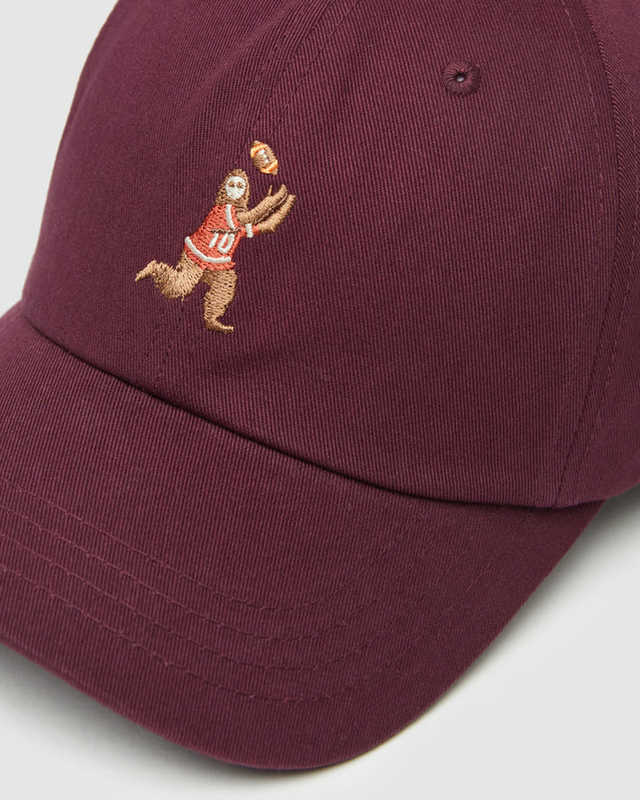 Tentree Sasquatch Peak Hat (Unisex) | Deep Burgundy/Football
