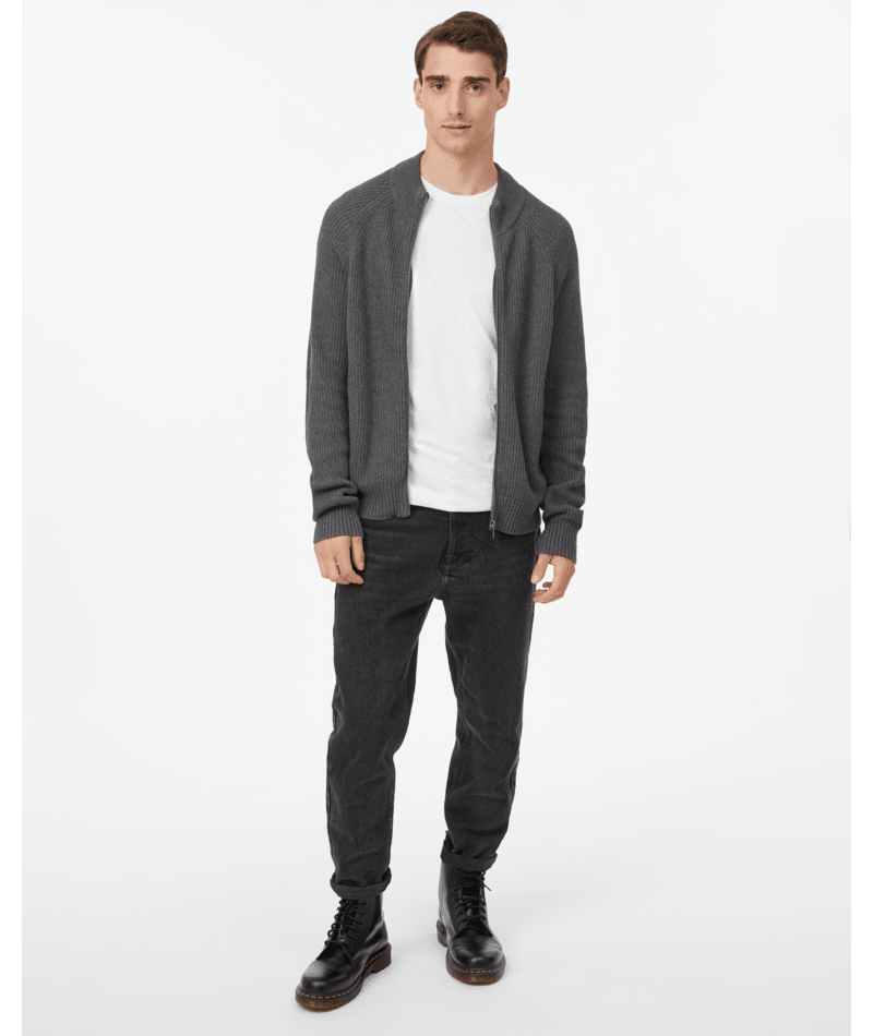 Tentree Mens Highline Zip Sweater (Mens) | Dark Grey Heather