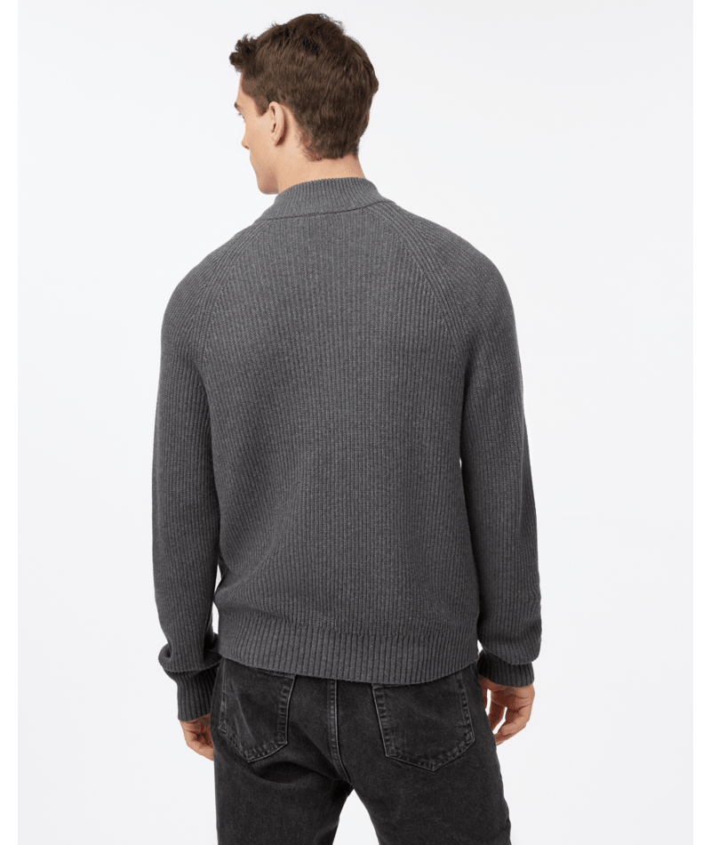 Tentree Mens Highline Zip Sweater (Mens) | Dark Grey Heather