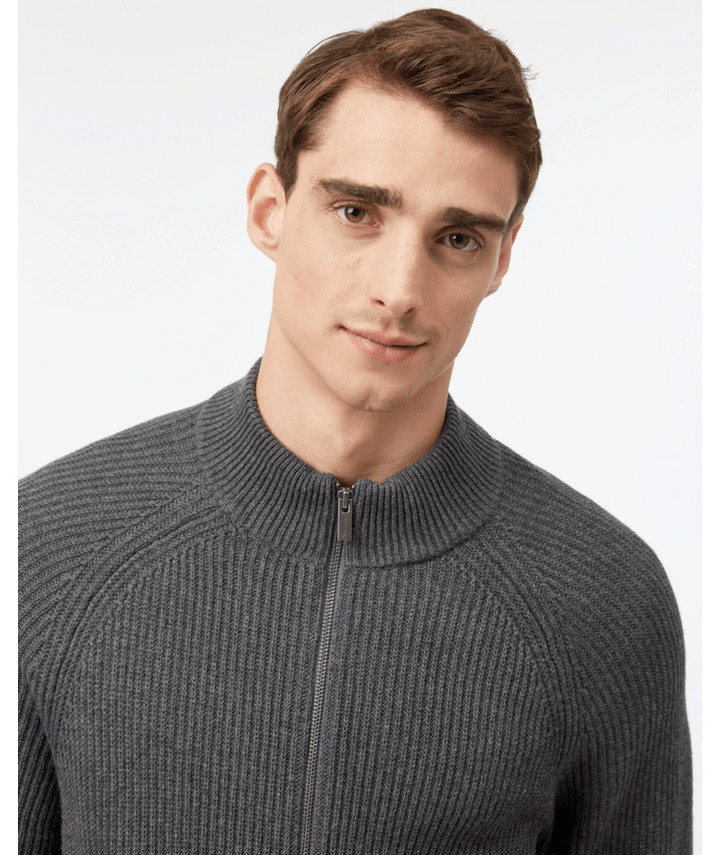 Tentree Mens Highline Zip Sweater (Mens) | Dark Grey Heather