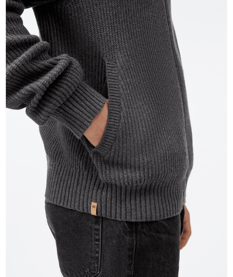 Tentree Mens Highline Zip Sweater (Mens) | Dark Grey Heather