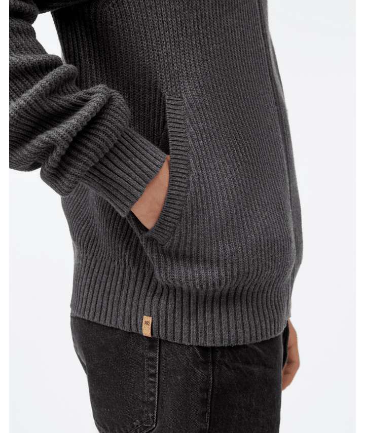Tentree Mens Highline Zip Sweater (Mens) | Dark Grey Heather