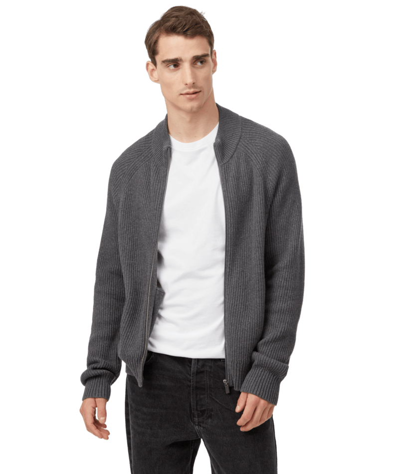 Tentree Mens Highline Zip Sweater (Mens) | Dark Grey Heather
