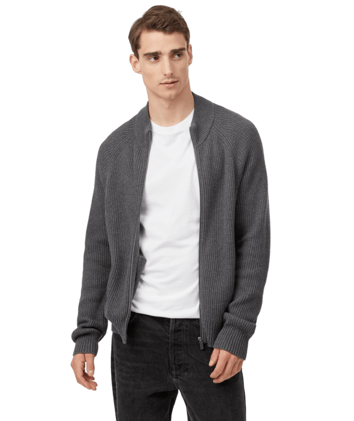 Tentree Mens Highline Zip Sweater (Mens) | Dark Grey Heather