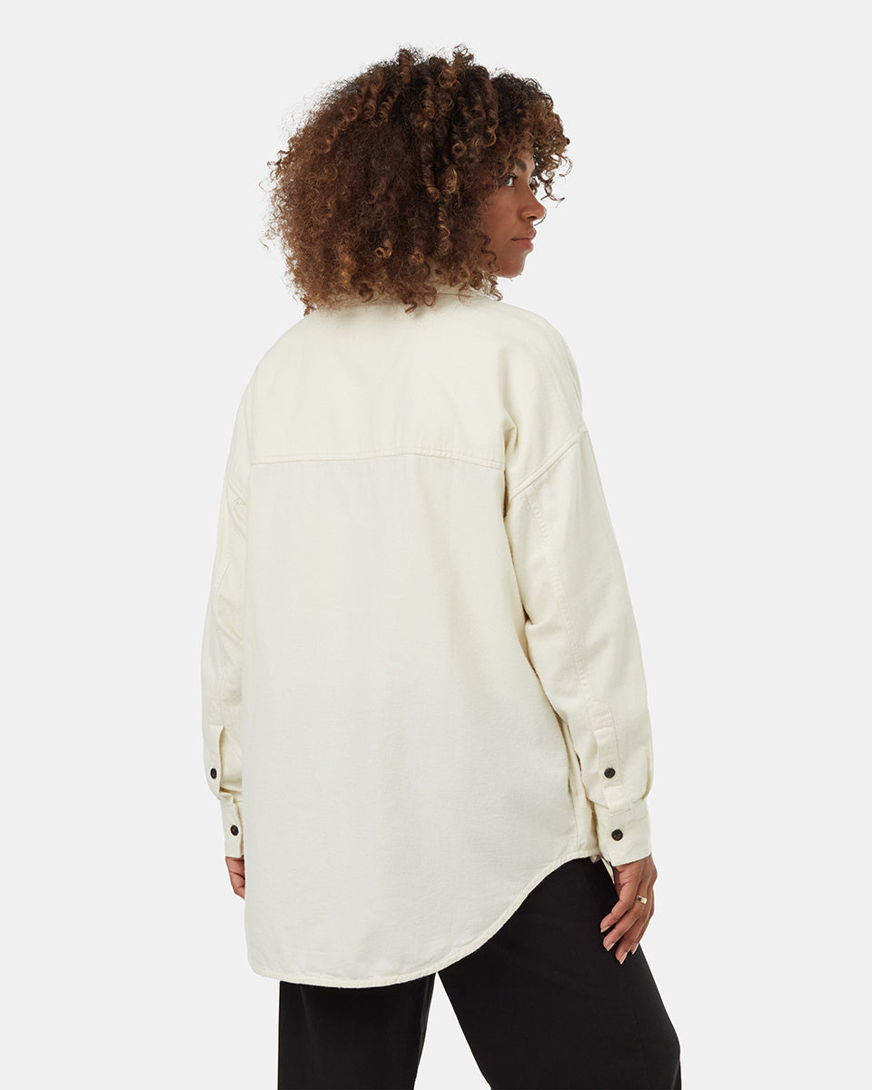 Tentree Womens Kapok Flannel Shirt | Vintage White