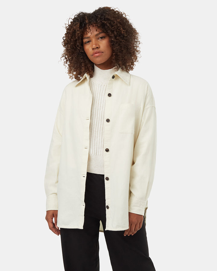 Tentree Womens Kapok Flannel Shirt | Vintage White