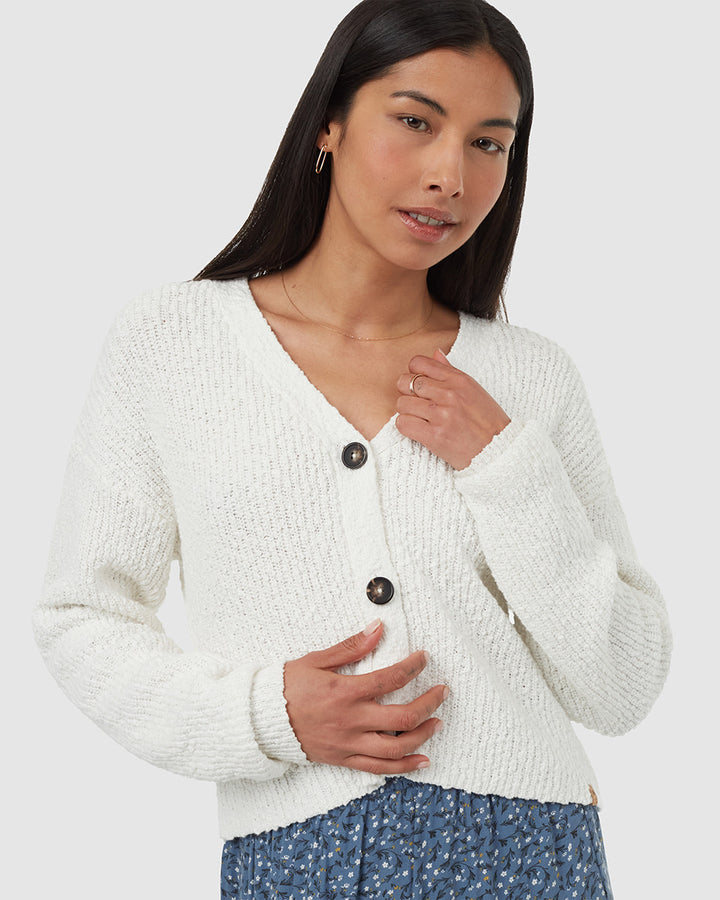 Tentree Poplar Cardigan (Womens) | Vintage White
