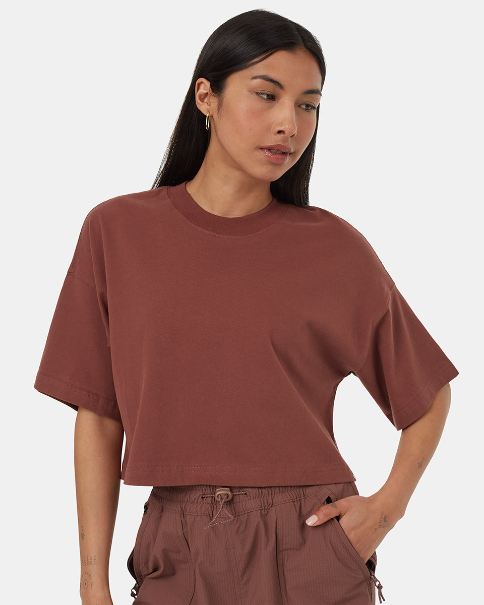 tentree Regenerative Cotton Oversized Crop Tee (Women&
