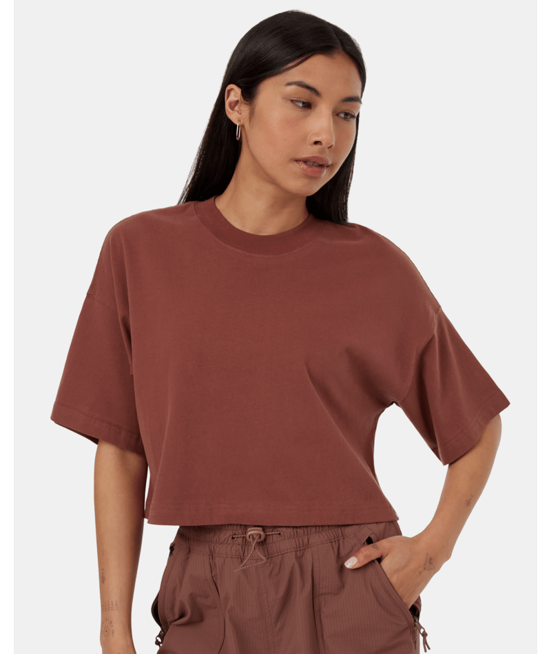 tentree Regenerative Cotton Oversized Crop Tee (Women&