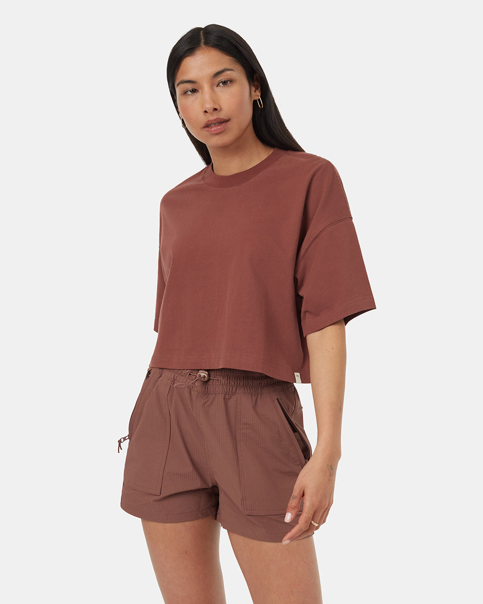 tentree Regenerative Cotton Oversized Crop Tee (Women&