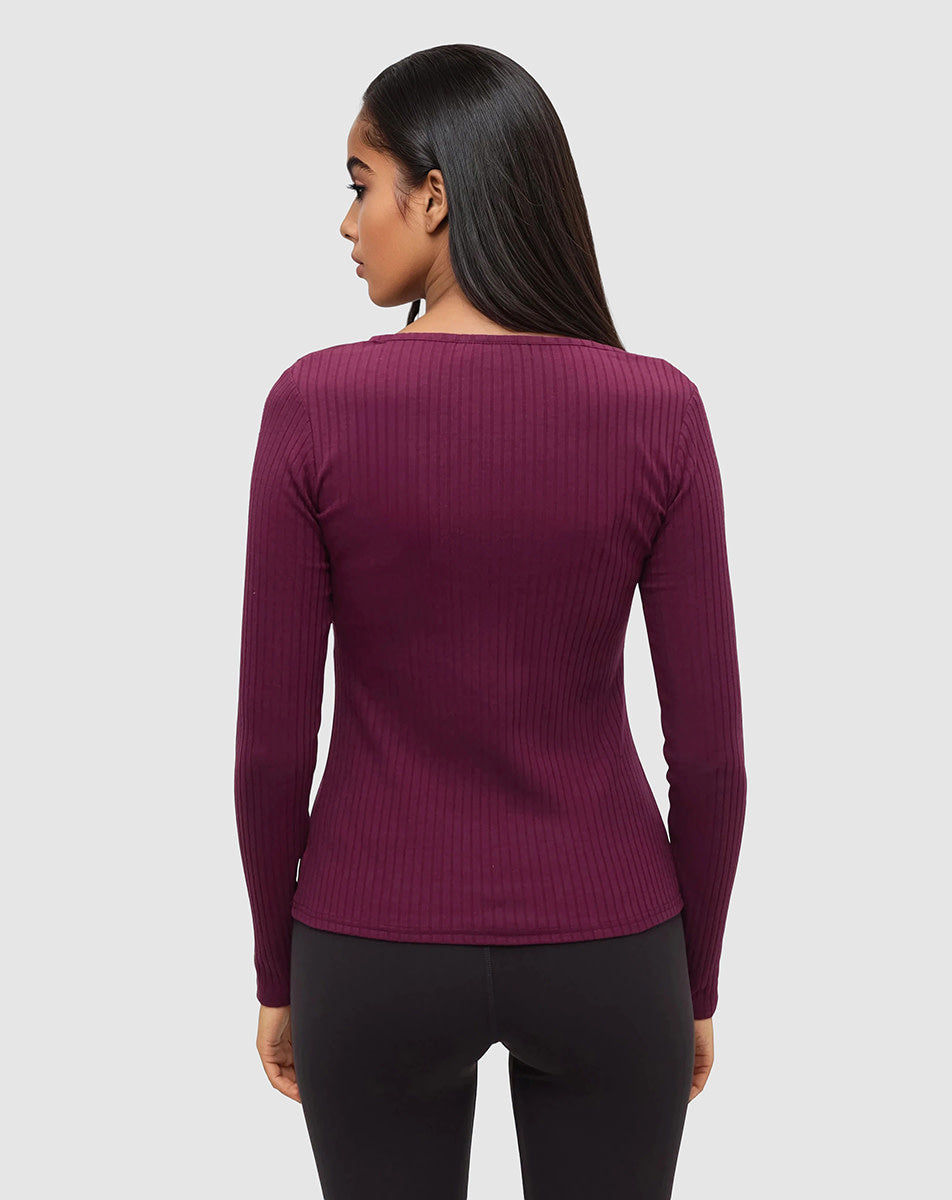 Tentree Knowles Henley (Womens) | Deep Burgundy