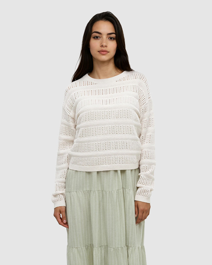 Tentree Lunenberg Sweater (Womens) | Cotton White Heather