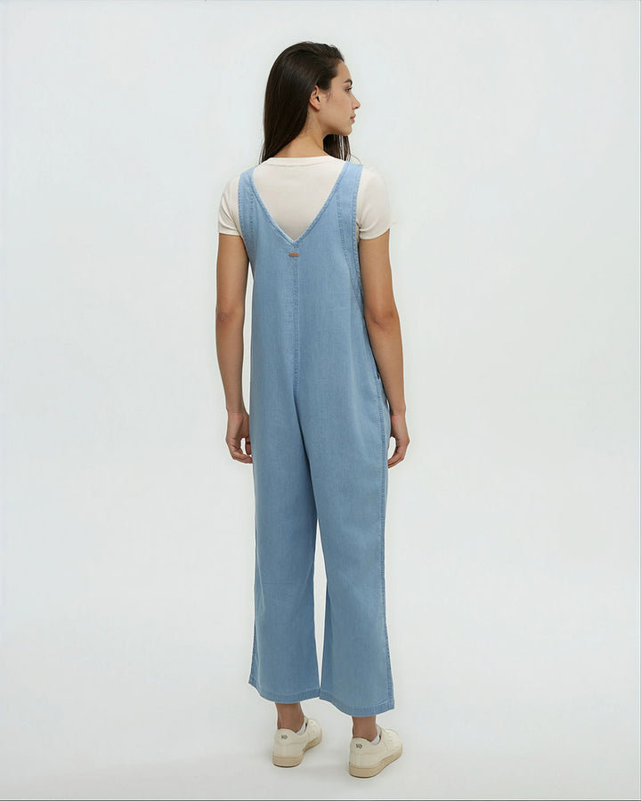Tentree Nova Overall (Womens) | Light Wash