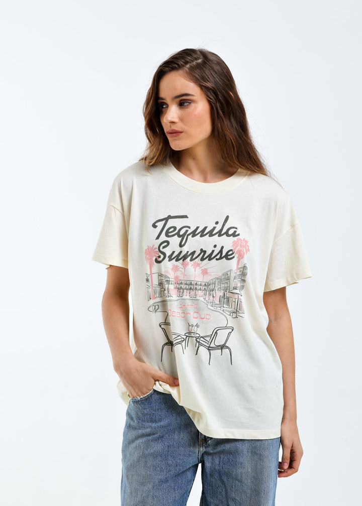 Girl Dangerous Tequila Sunrise Oversized Tee (Women&