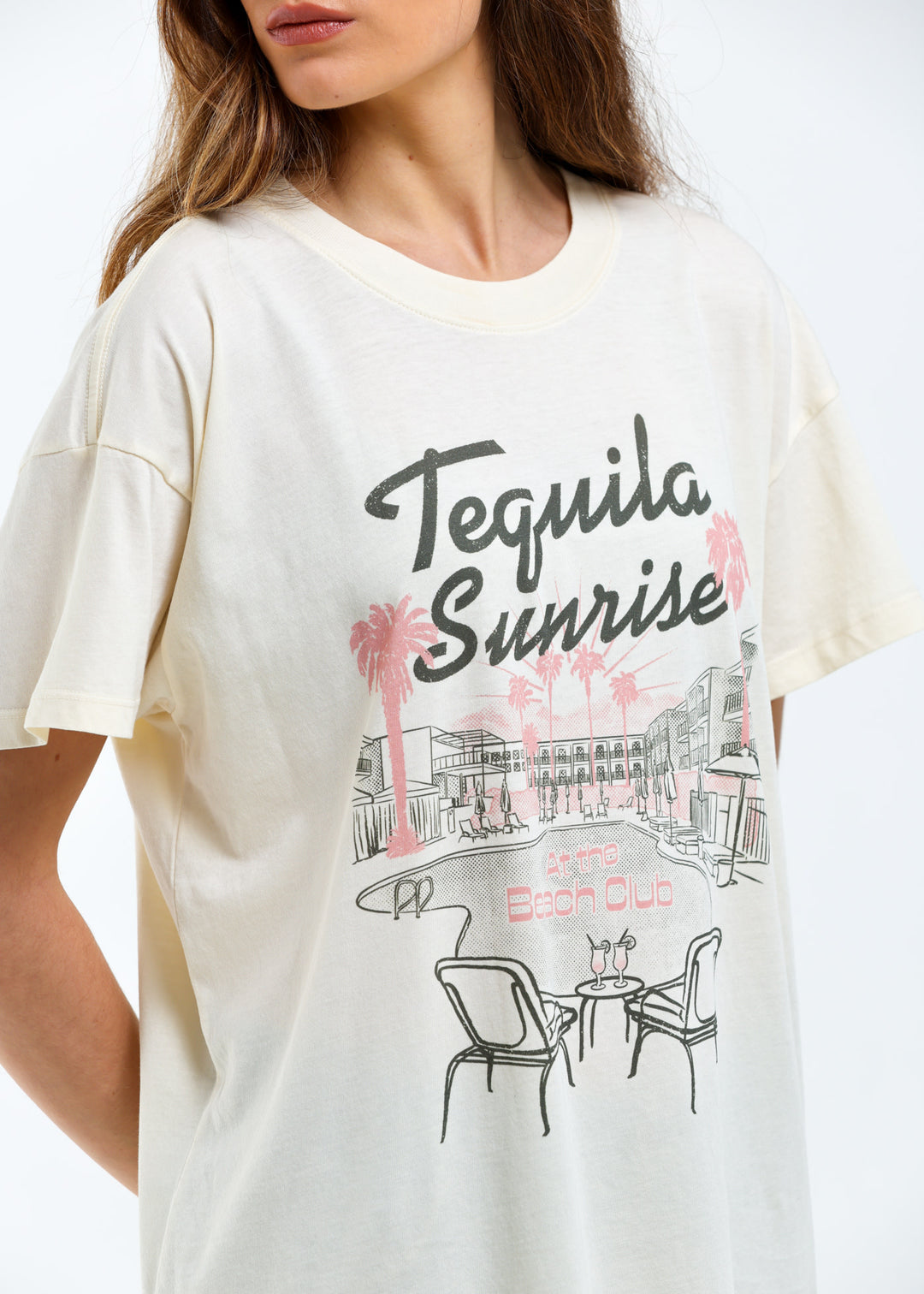 Girl Dangerous Tequila Sunrise Oversized Tee (Women&