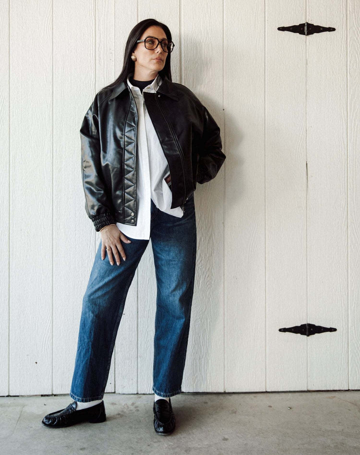 Brunette Christine Vegan Leather Bomber (Women&