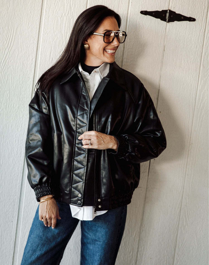 Brunette Christine Vegan Leather Bomber (Women&