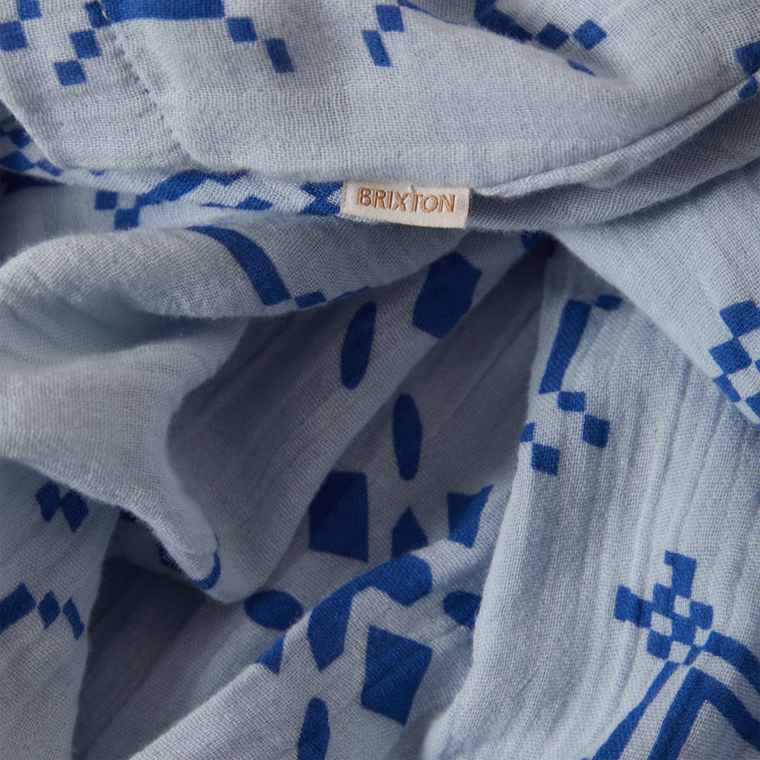 Brixton The Tie Dress (Womens) | Aura Blue Tile Print