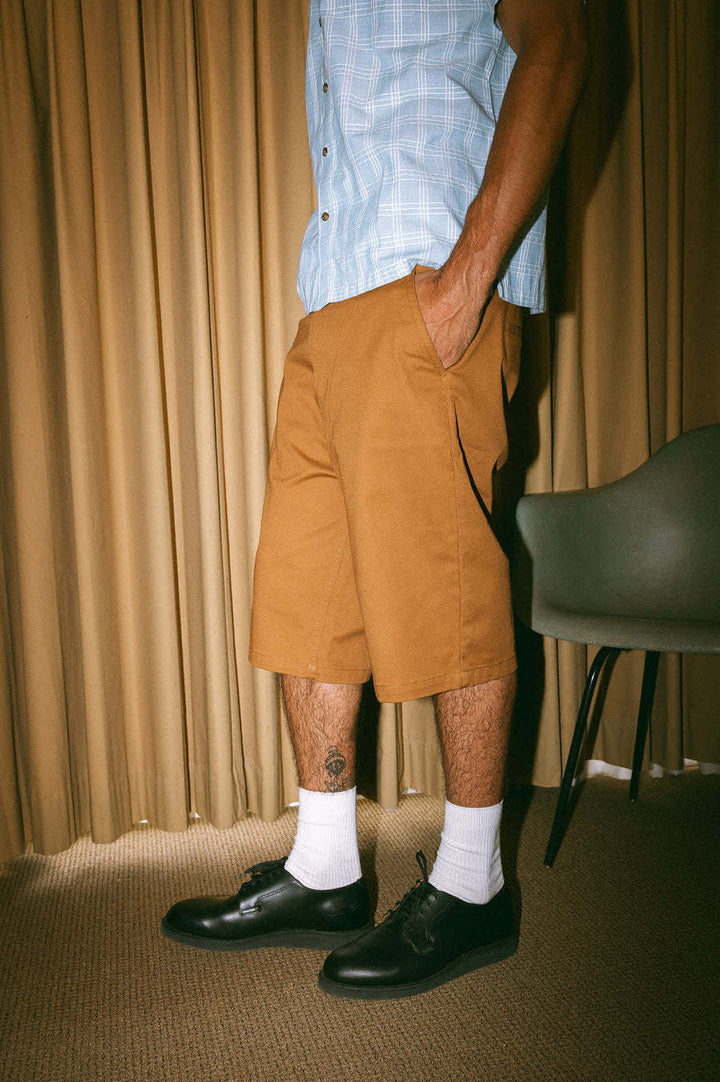 Brixton Choice Chino Baggy Short (Mens) | Washed Copper