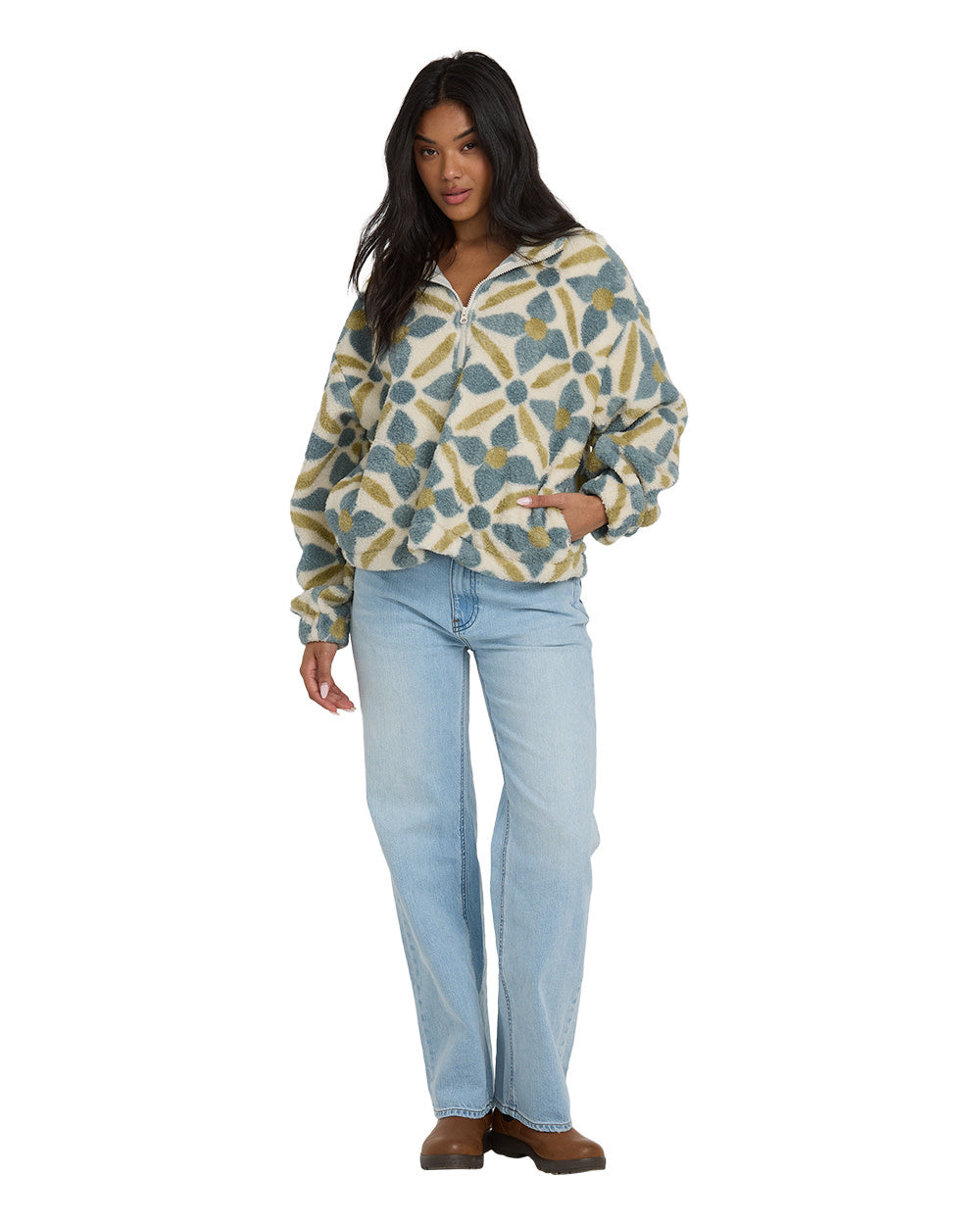 Billabong All The Time Sherpa 1/2 Zip (Women&