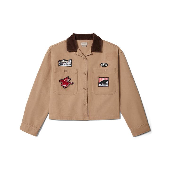 Brixton Utopia Patchwork Overshirt (Womens) | Timeless Taupe