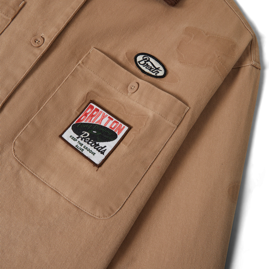 Brixton Utopia Patchwork Overshirt (Womens) | Timeless Taupe